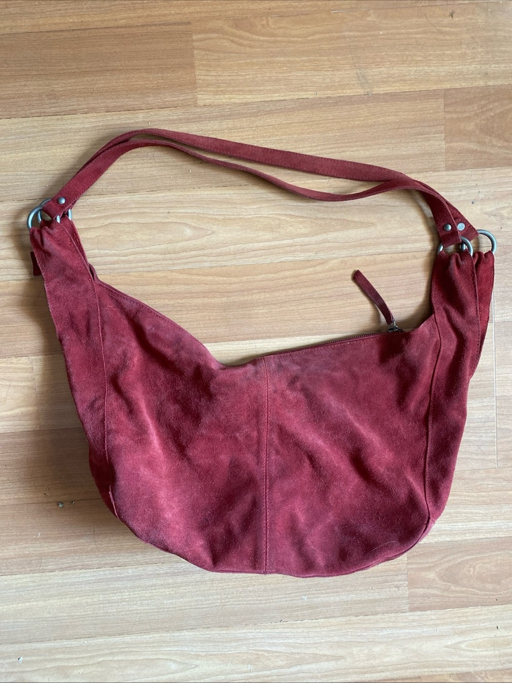 Free People Roma Rust Red Suede Hobo Shoulder Bag - Picture 2 of 13